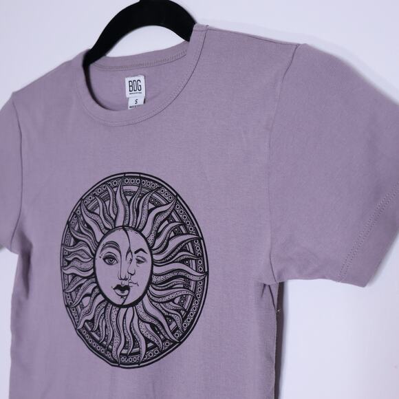 BDG UO Celestial Sun Baby T-Shirt Dusty Purple Cotton Cropped Top Women's S - Picture 4 of 11